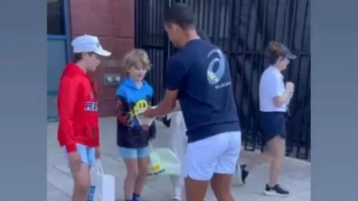 Tennis star Kamil Majchrzak meets young fan who had hat snatched from him in viral US Open video