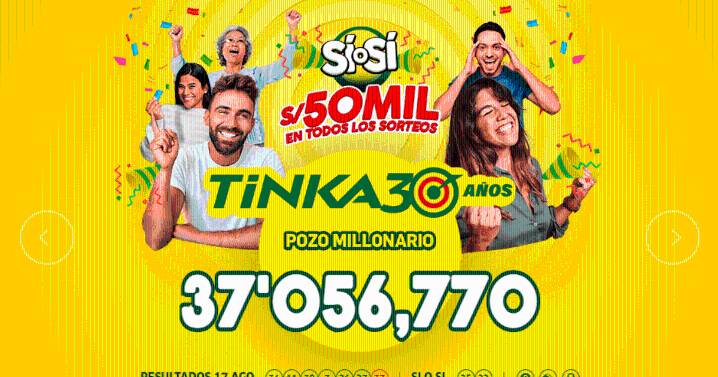 Resultados de La Tinka HOY, miércoles 20 de agosto: revisa los últimos números ganadores, el pozo millonario y más