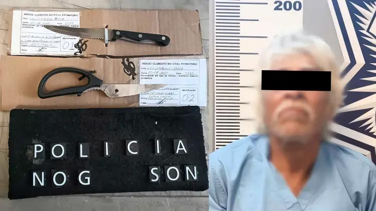 Detienen a hombre que arrojó piedra a vehículo y portaba armas prohibidas