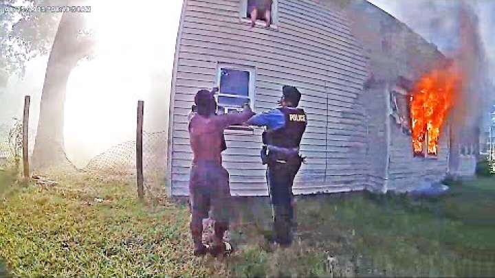 ‘Just jump!’: Watch N.J. cops catch kid leaping from 2nd floor of burning house