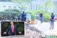 President Trump blasts "stupid" contractor who damaged his custom Rose Garden limestone