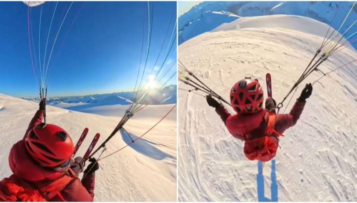 Conaf condena peligrosa acción de alpinista que sobrevoló en parapente la Cordillera Darwin