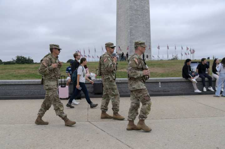 National Guard vehicle collides with car, trapping driver on Capitol Hill