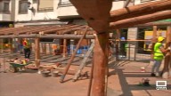 El Real de San Vicente comienza el montaje de su peculiar plaza de toros
