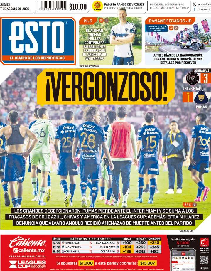 Portada ESTO 7 de agosto de 2025