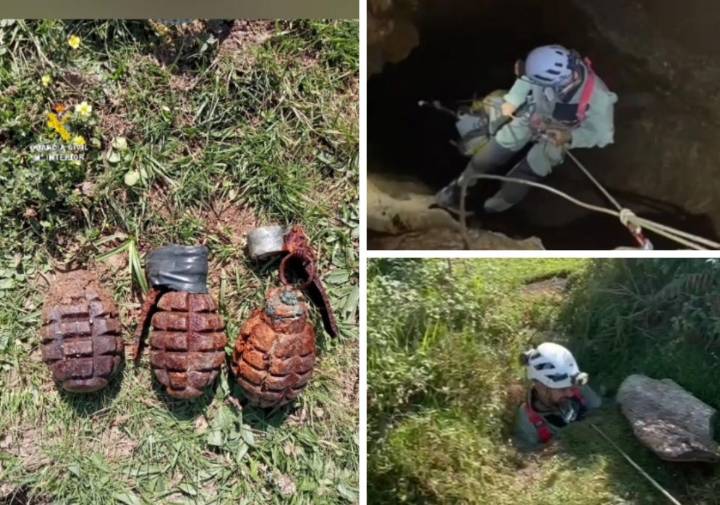 Detonan tres granadas de la Guerra Civil que estaban ocultas en una cueva de El Mazucu