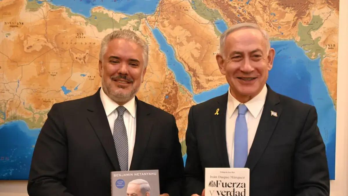 Expresidente Iván Duque se reúne con Benjamin Netanyahu y el presidente Gustavo Petro lo cuestiona