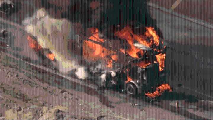 Semi-truck fire shuts down all lanes on 5 Freeway in Sylmar