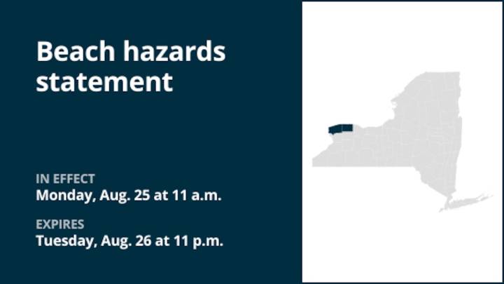 NY weather: Beach hazards statement in place for Niagara and Orleans counties until Tuesday night