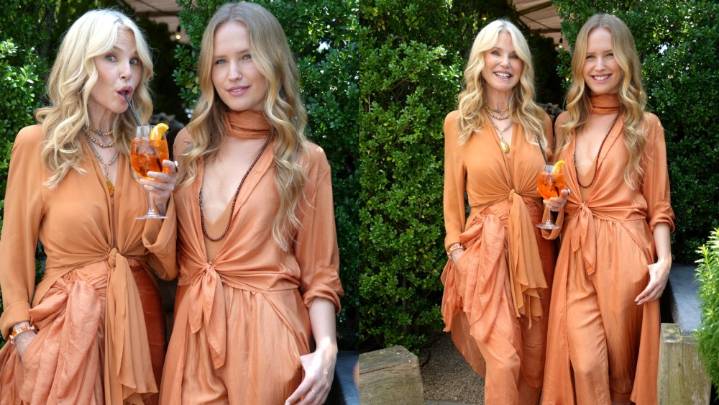 Christie Brinkley and Daughter Sailor Coordinate in Donna Karan