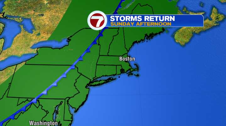 Storms return Sunday