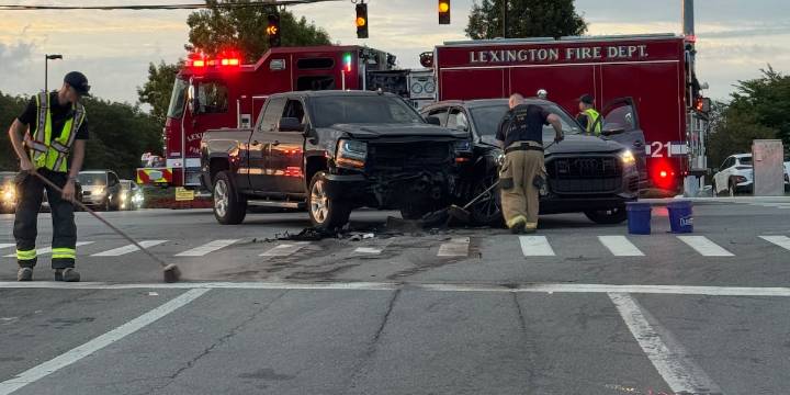 Crews respond to crash at busy Lexington intersection