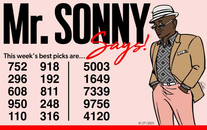 MR SONNY KNOWS for August 27, 2025