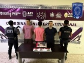 Detienen a tres presuntos puchadores, traían droga y un arma