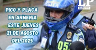 Pico y placa en Armenia (Quindío) este jueves, 21 de agosto del 2025