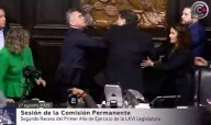 Se agarran a golpes 'Alito' Moreno y Fernández Noroña en el Senado