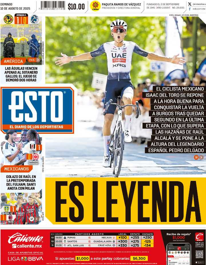 La portada 10 de agosto del 2025