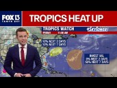 Tropics heat up with 2 areas of disturbed weather that could develop in Atlantic