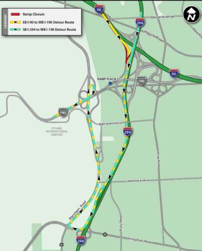 Ramp closures, detours planned near O’Hare next week