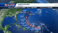 Erin is a category 2 hurricane and is still moving quickly WNW