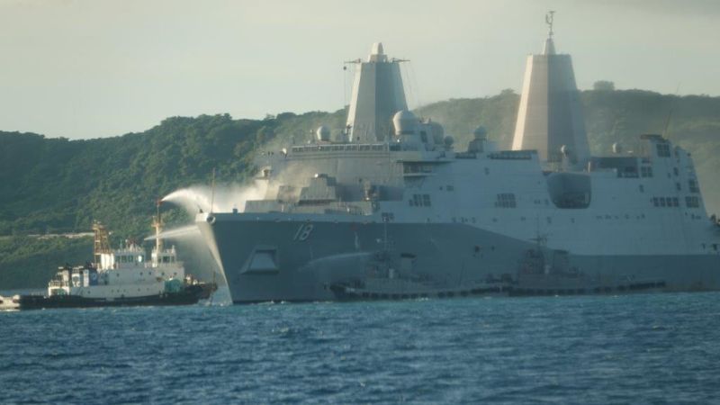 Fire burns for 12 hours on US Navy warship off Okinawa