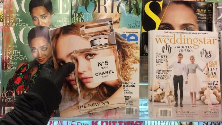 Mennonite Lady Caught Turning Around Risqué Magazine Covers
