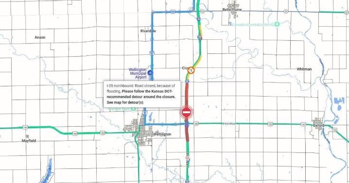 Flooding closes Kansas Turnpike near Wellington