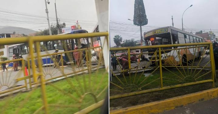 San Juan de Lurigancho: choque entre Corredor Azul y bus deja heridos cerca de la estación Caja de Agua de la Línea 1