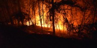 Brush fire burns steep hillside in rural Washington Co.; Crews protect nearby house