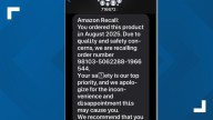 Text claims an item you ordered on Amazon is recalled