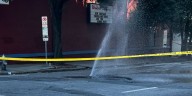 Geyser closes street in downtown Atlanta
