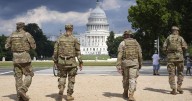 Top White House officials turn to public appearances with troops as a tense Washington watches