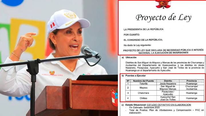 Dina Boluarte quiere priorizar construcción del puente de San Francisco en el VRAEM