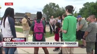 Community members protest actions of SBPD officer detaining teenage girl