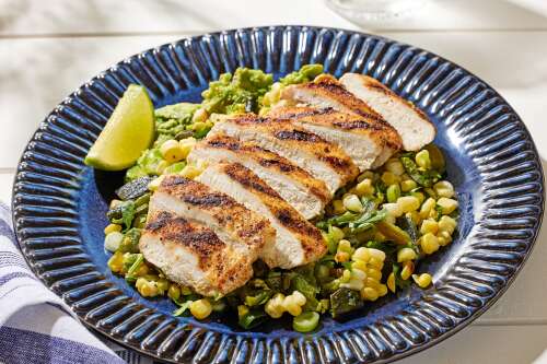 This charred corn salad adds verve and color to grilled chicken