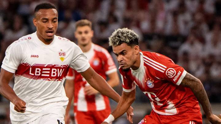 Luis Díaz se lució en la Supercopa de Alemania: dejó en el suelo a un jugador de Stuttgart