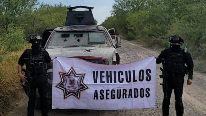 Defensa y Guardia Estatal aseguran vehículo con blindaje artesanal y un fusil AK