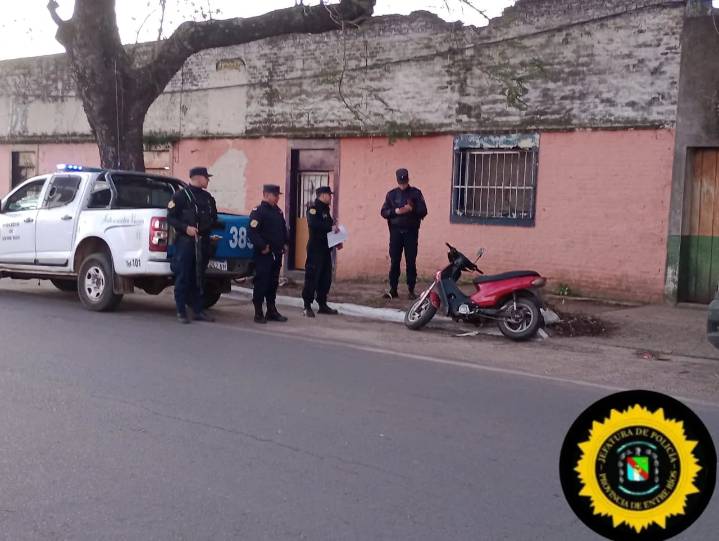 Persecución; Secuestro de Motocicleta y Detenido por Daños y Lesiones