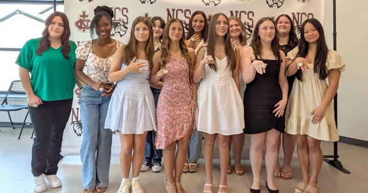 Northlake Christian girls powerlifting receive their state championship rings