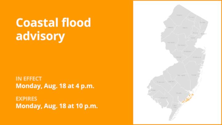 Coastal flood advisory issued for Atlantic County until Monday night
