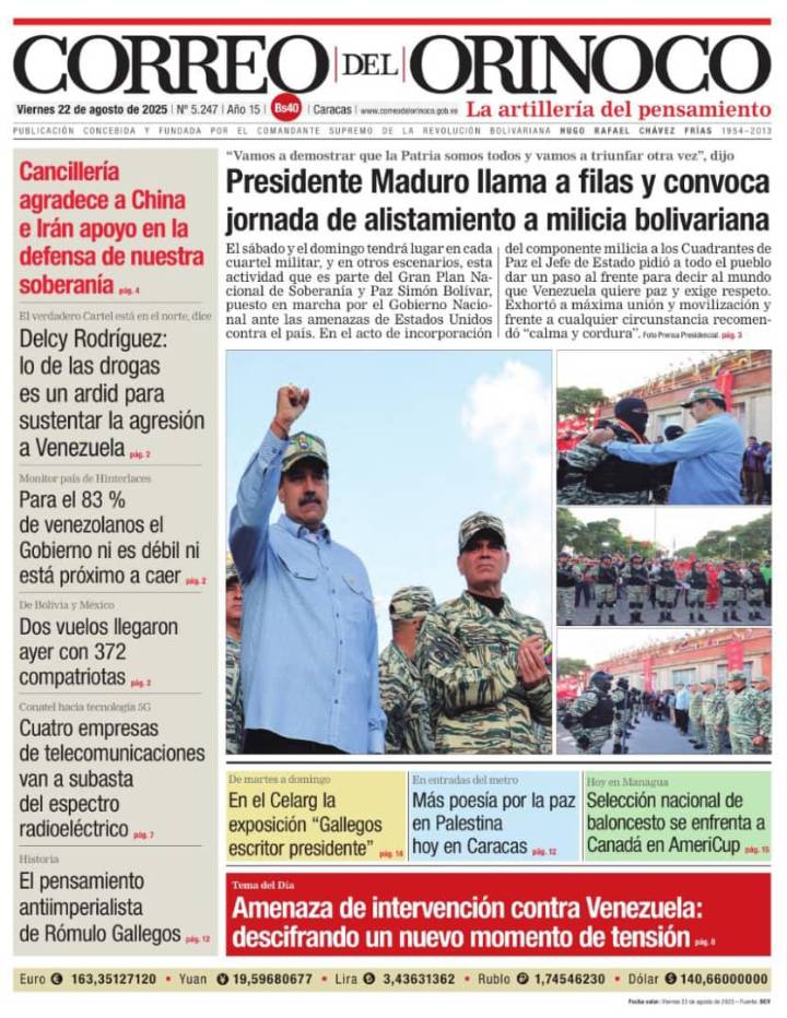 Edición Impresa Correo del Orinoco N° 5.247