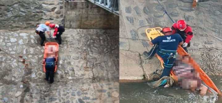 Rescatan a un hombre tras caer 15 metros de altura hacia el río Guaire en Caracas