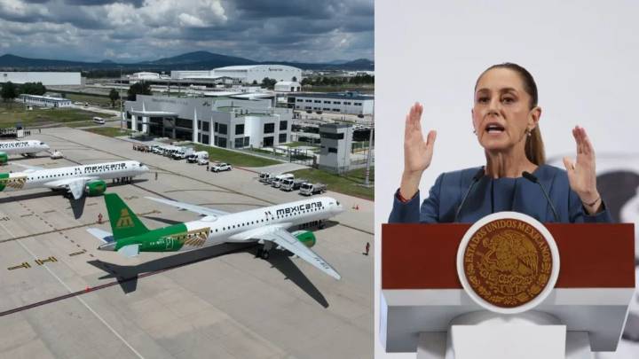 Sheinbaum presume llegada de tercer avión Embraer a Mexicana