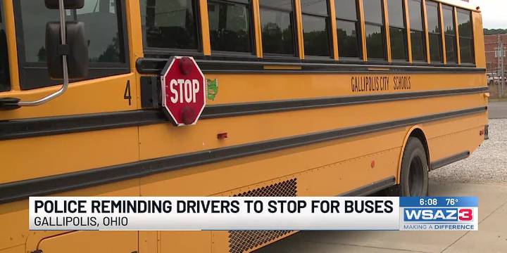 Police reminding drivers to stop for buses