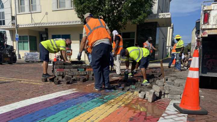 Gainesville starts to remove rainbow-colored crosswalks from downtown