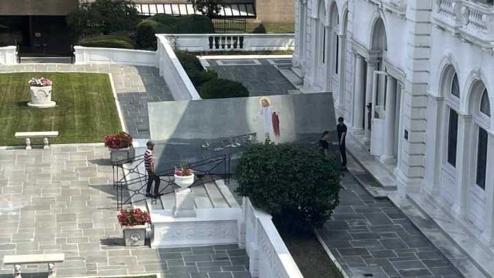 Duffy celebrates as USMMA Jesus painting brought up from basement