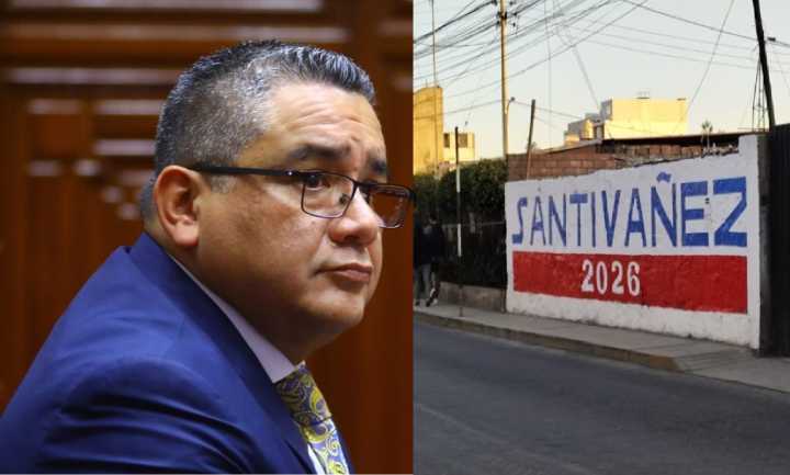 Juan José Santiváñez aparecen pintas con su apellido en Arequipa que impulsan su candidatura