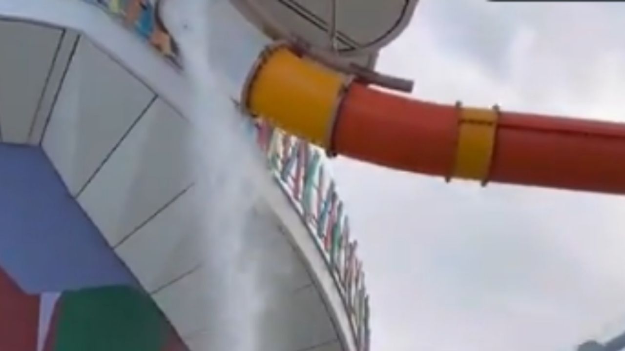 Captan en VIDEO el momento en que se rompe un tobogán en crucero Icon of the Seas; hay un tripulante herido