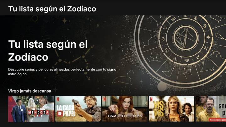 "Tu lista según el zodiaco" la nueva opción para ver películas y series en Netflix