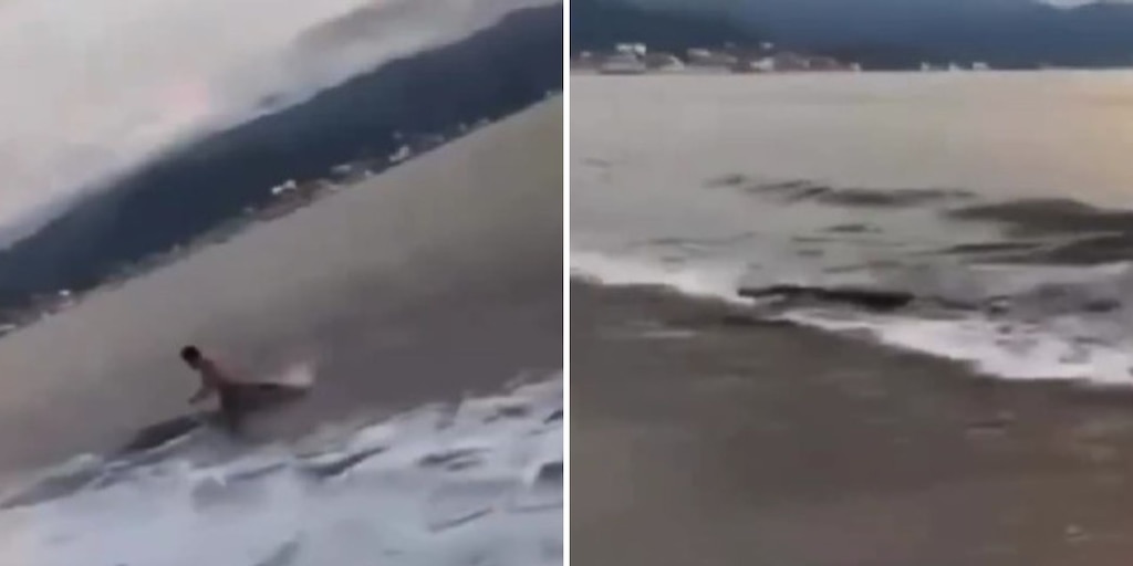 Turista se vuelve viral al lograr escapar de ataque de cocodrilo en playa de Puerto Vallarta